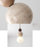Helnys Nordic LED Pendant Lights Wood White Glass Yellow Travertine Hanging Lamp