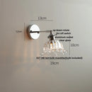 Helnys Iron Rotate LED Wall Light Clear Glass Modern Refresh Nordic Style Bedside Lamp