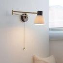 Helnys Swing Copper Arm LED Wall Lamp in White Ceramic