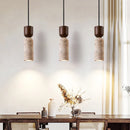 Helnys Yellow Travertine LED Pendant Light - Nordic Modern Wood Hanging Lamp