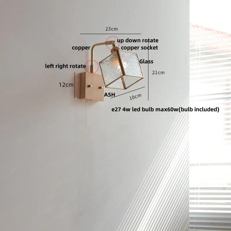 Helnys Rotatable Brass LED Wall Lights Nordic Modern Stair Light