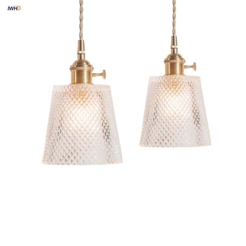 Helnys Glass LED Pendant Lamp with Adjustable Knob Switch