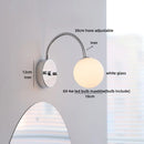 Helnys Glass Ball LED Wall Lamps Black Hose Adjustable Square Wood Bathroom Lights