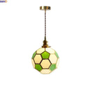 Helnys Football Glass Shade LED Pendant Chandelier for Children's Bedroom