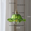 Helnys Green Glass LED Pendant Light: Modern Nordic Hanging Lamp for Dining Room