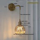 Helnys Smoke Gray Glass LED Wall Light with Pull Chain Switch - Minimalist Design