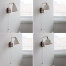 Helnys White Ceramic LED Wall Lights with Adjustable Copper Arm