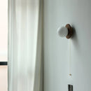 Helnys Wabi Sabi LED Wall Sconce White Glass Walnut Wood Modern Decor