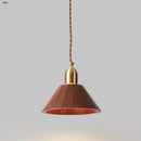 Helnys Nordic Copper Socket Wood LED Pendant Light for Dining Room