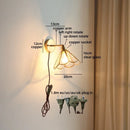 Helnys Clear Glass LED Wall Lamps Brass Socket Luminaire Japan Style