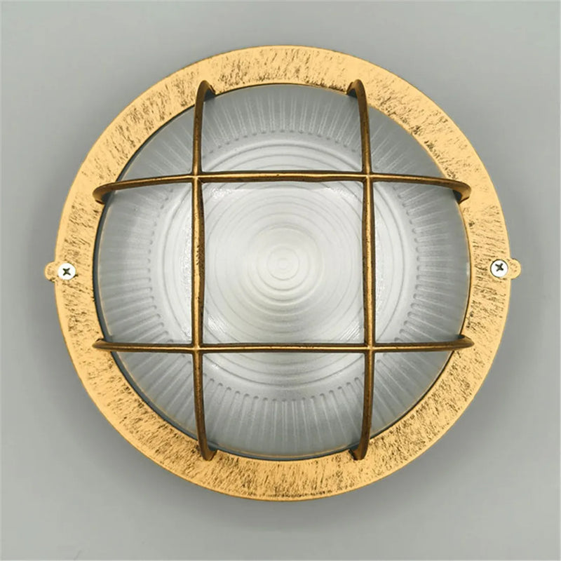 Helnys Rustic Glass Flush Mount Ceiling Light for Bathroom and Kitchen