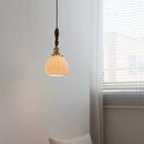 Helnys Ceramic Wood LED Pendant Lights for Restaurant Bedroom Chandelier