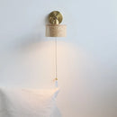 Helnys Modern Ash Wood LED Wall Lamp with Pull Chain Switch