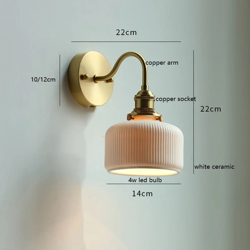 Helnys Colorful Glass LED Wall Lamp Sconce with Pull Chain Switch