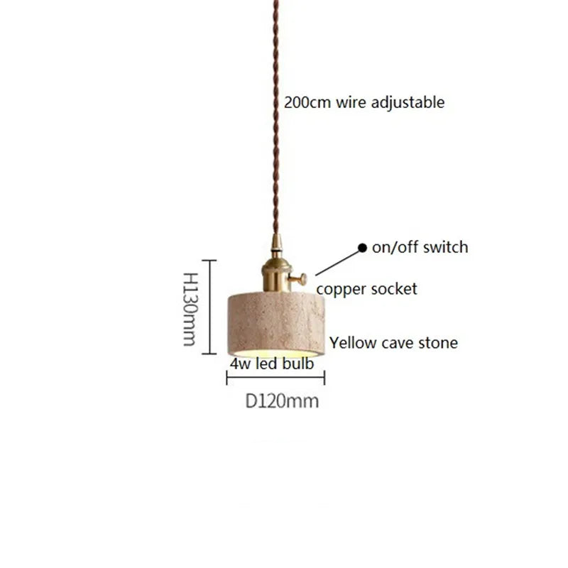 Helnys Yellow Cave LED Pendant Light - Modern Nordic Copper Socket Hanglamp