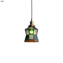 Helnys Tiffany Style Glass LED Pendant Lamp with Copper Socket & Colorful Design