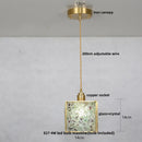 Helnys Crystal Glass LED Pendant Light Fixture American Style Luxury Hang Lamp