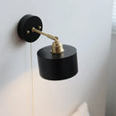 Helnys Black Wood LED Wall Light with Pull Chain Switch