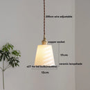 Helnys Nordic Ceramic Copper LED Pendant Lamp for Bedroom Dining Living Room
