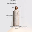 Helnys Wood LED Pendant Lamp Wabi Sabi Yellow Travertine Nordic Modern Home Decoration
