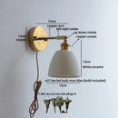 Helnys Nordic LED Wall Light White Ceramic Gold Brass Arandela