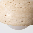 Helnys LED Adjustable Wall Lamp with Pull Chain Switch, Yellow Travertine White Glass