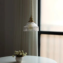 Helnys Clear Glass Copper Iron LED Pendant Lamp Chandelier for Home Decor