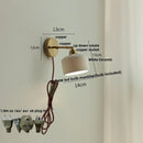Helnys Nordic LED Wall Light with Pull Chain Switch, White Ceramic Rotation for Home