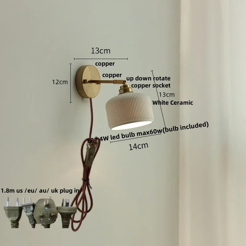 Helnys Ceramic LED Wall Lamp Sconce Up Down Rotate Modern Bathroom Mirror Light
