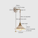 Helnys Ceramic LED Wall Sconce Copper Arm Adjustable Mirror Light