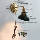 Nordic LED Wall Lamps Antique Brass Resin Flower Design Helnys Wall Light