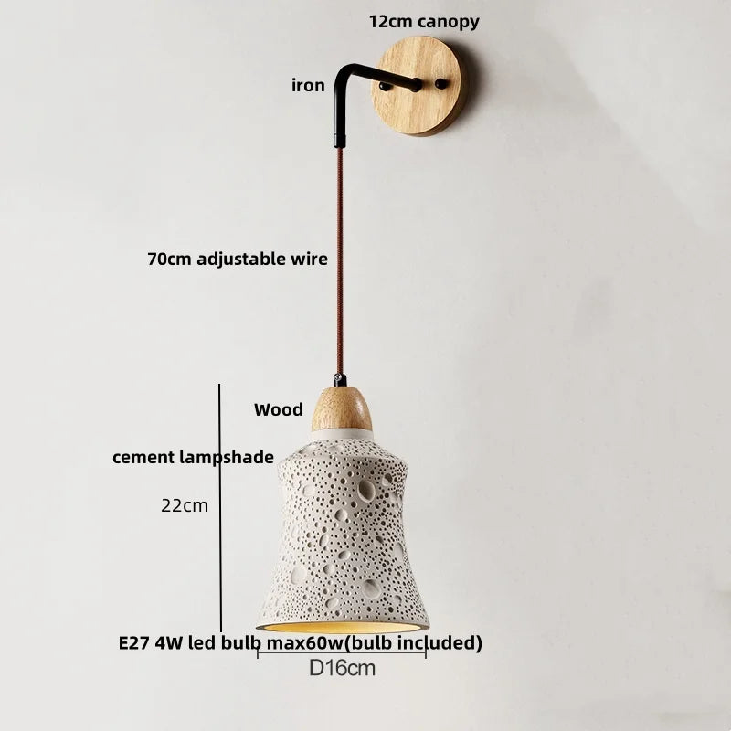 Helnys Adjustable Wall Light with Pull Chain Switch - Nordic Modern Design