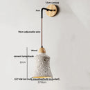 Helnys Japanese LED Wall Light with Wooden Pull Chain Switch