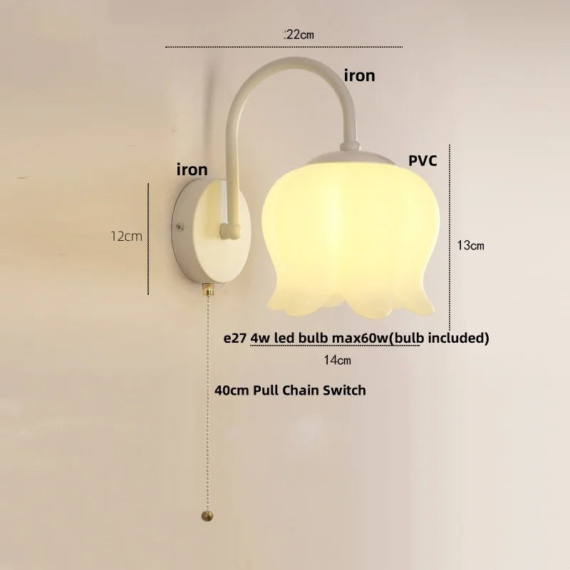Helnys Nordic LED Wall Lights Copper Bedside Lamp Sconce