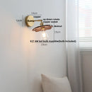 Helnys Walnut Wood LED Wall Light Fixture Sconce Rotate Copper Socket Bedside Lamp