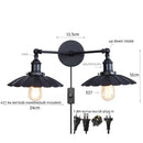 Helnys Vintage LED Wall Lamp Iron Industrial Style Loft Wandlamp