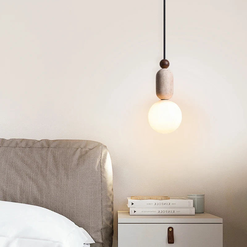 Helnys White Glass LED Pendant Lights Modern Nordic Hanging Lamp