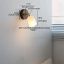 Helnys LED Wall Light Fixture Up Down Rotate Glass Wood Lamp
