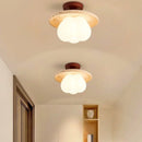 Helnys Yellow Travertine Stone Glass LED Ceiling Light - Nordic Modern Design