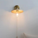 Helnys Nordic Ash Wood LED Wall Lights Rotate Pull Chain Switch