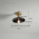 Helnys LED Ceiling Lights for Home Bedroom Living Room Balcony - Green Glass Copper