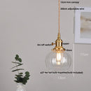 Helnys Brass LED Pendant Light Fixture Clear Glass Nordic Modern Hanging Lamp