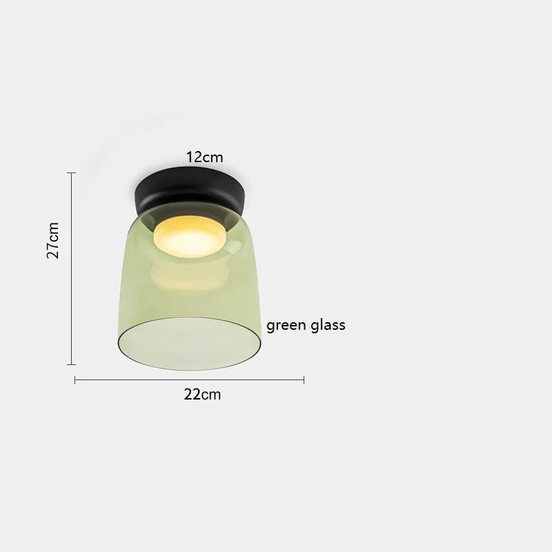 Helnys Amber Glass LED Pendant Lights - Nordic Modern Hanging Lamp