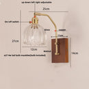 Helnys LED Glass & Wood Wall Lamp with Pull Chain Switch for Living Room