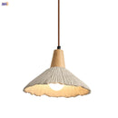 Helnys Wood Canopy LED Pendant Lamp Cement Lampshade Nordic Modern Hanging Lights