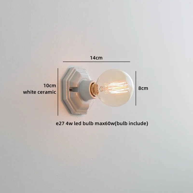 Helnys Ceramic LED Wall Lamp Sconce Minimalist Japan Style Stair Light