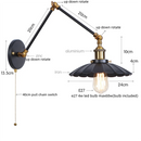 Helnys Loft LED Wall Lights with Pull Chain Switch for Bathroom Mirror, Living Room, Bedside