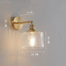 Helnys Clear Glass LED Wall Lights Copper Pull Chain Switch Modern Wandlamp