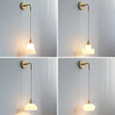 Helnys Nordic LED Wall Light Pull Chain Switch Glass Adjustable Stair Sconce