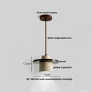 Helnys LED Pendant Lamp Wood Base Yellow Travertine Adjustable Hanging Lights